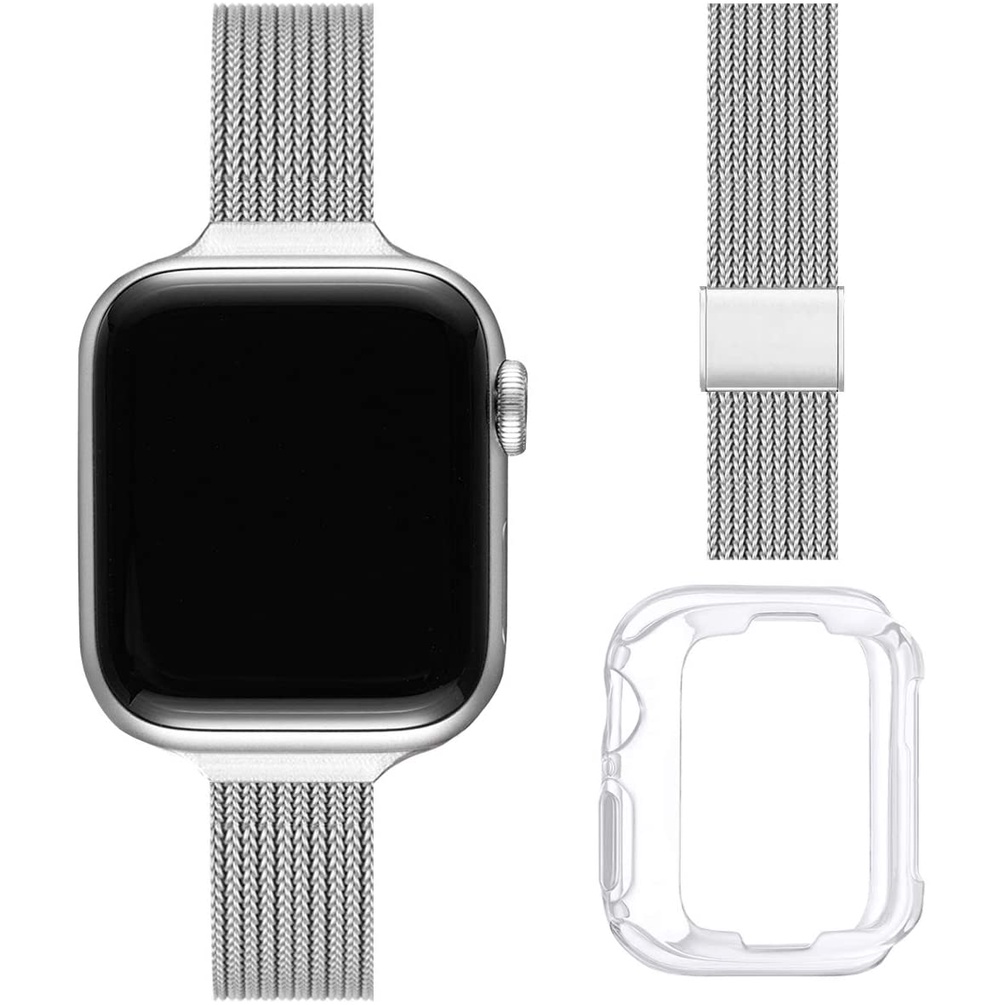 Dây đeo bằng thép không gỉ siêu mỏng cho đồng hồ Apple Watch 6 SE 5 4 3 2 38mm 40mm 42mm 44mm