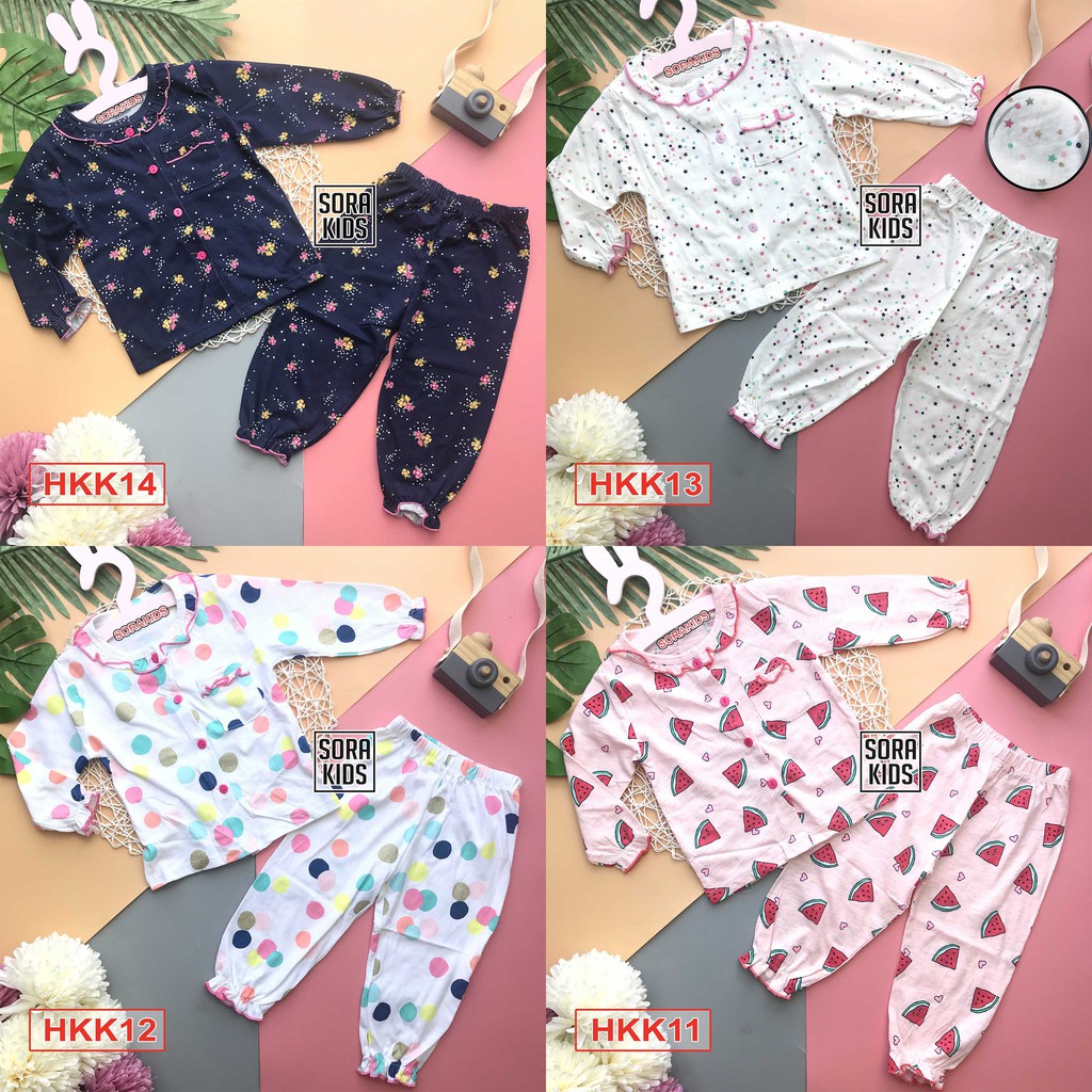 (Xả Kho) Bộ đồ pijama bé gái cotton bông cho bé từ 2-5 tuổi có size 8-20kg  - Giao Màu Ngẫu Nhiên