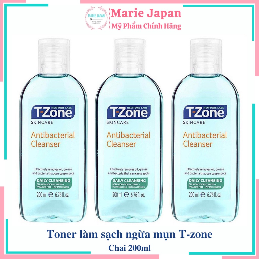 Toner làm sạch và ngừa mụn tinh chất tràm trà TZone Antibacterial Cleanser 200ml