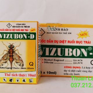 Thuốc Dẫn Dụ Diệt Ruồi Đục Trái VIZUBON-D ( hộp gồm 2 lọ 10ml )