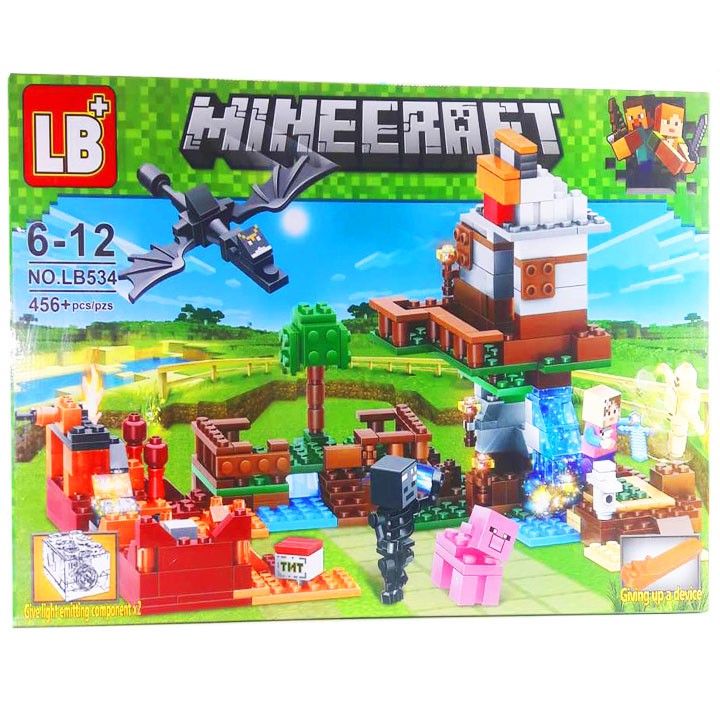 Bộ Lego Xếp Hình Mineecraft My World LB-534. Gồm 456 Chi Tiết. Ninjago Lắp Ráp Đồ Chơi Cho Bé.