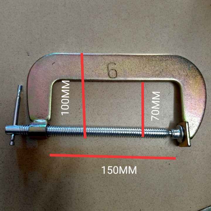 VAM CẢO CHỮ C 6-8 ICNH KẸP MAX 150MM - 185MM