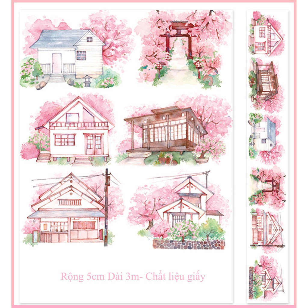 Washi tape cổ trang phong cảnh sổ tay bullet journal dụng cụ dán sticker vintage cổ điển TIMO WS4