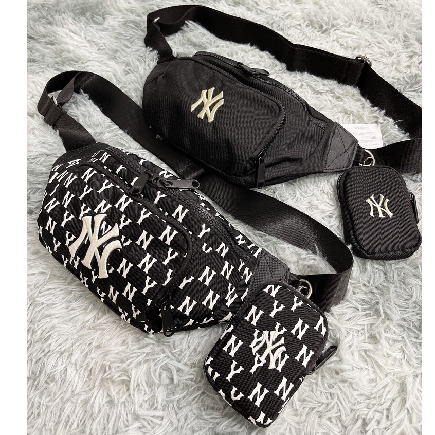 TÚI CHÉO/TÚI BAO TỬ MLB NY MONO WAIST BAG BLACK/MONOGRAM