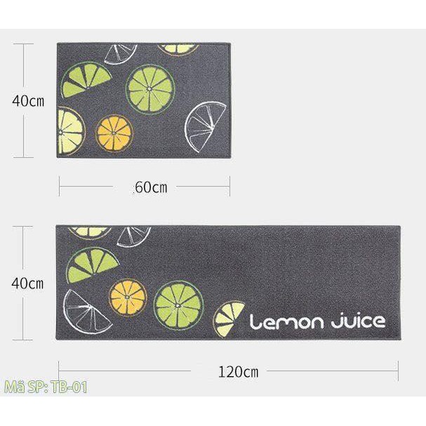 Thảm bếp Lemon Juice - Bộ 2 thảm bếp hình chanh Lemon juice