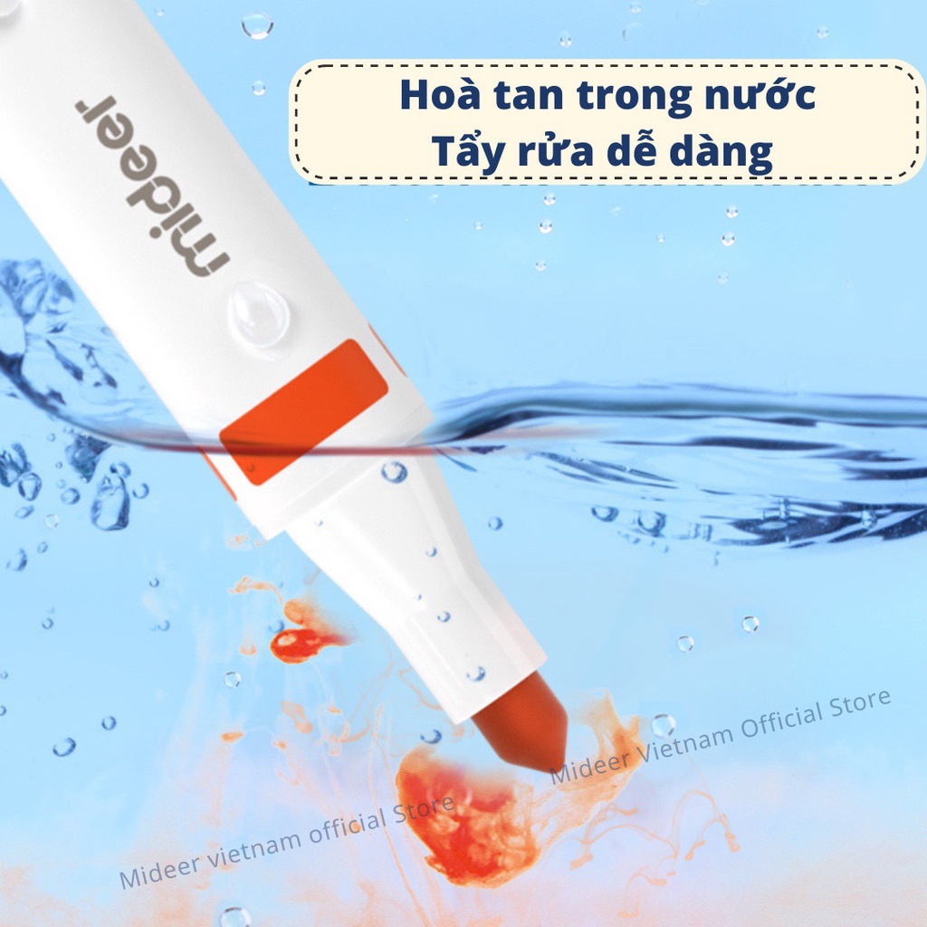 Màu dạ nước xóa được an toàn cho bé Washable Marker Mideer, bộ bút highlight đồ dùng học tập cho bé
