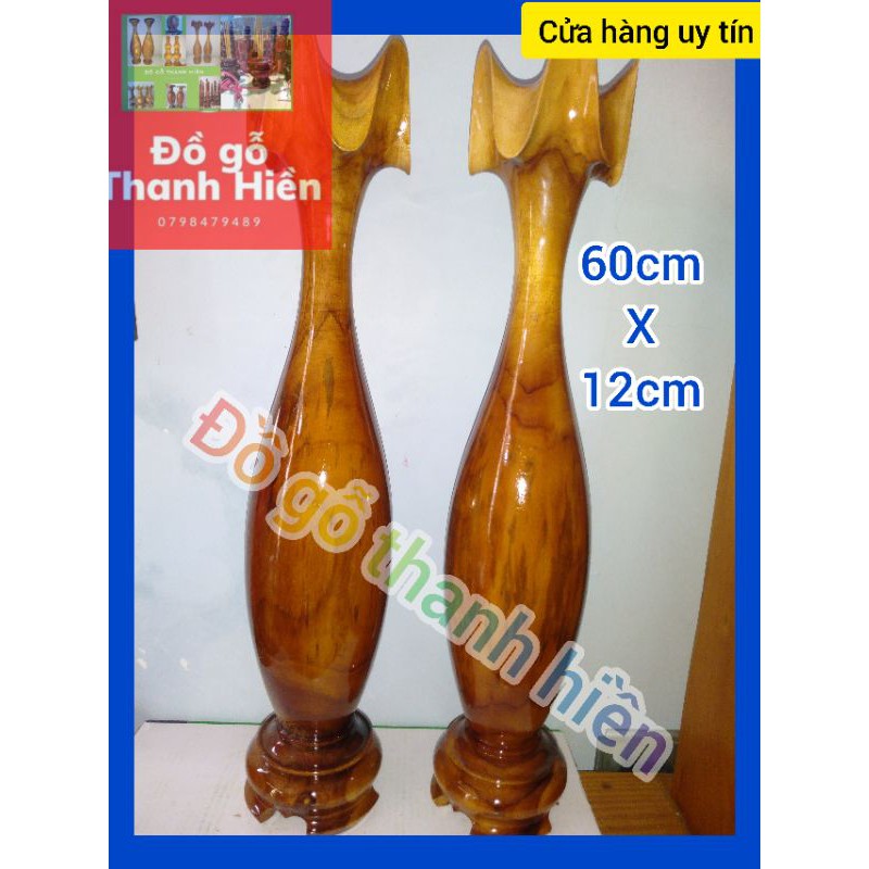 cặp lục bình tì bà gỗ cao 60cm