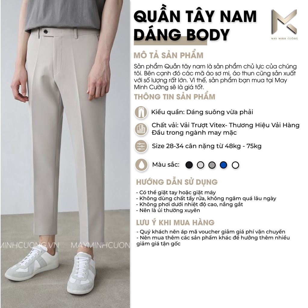Quần tây nam dáng ôm body Giá Tận Xưởng học sinh, sinh viên QA