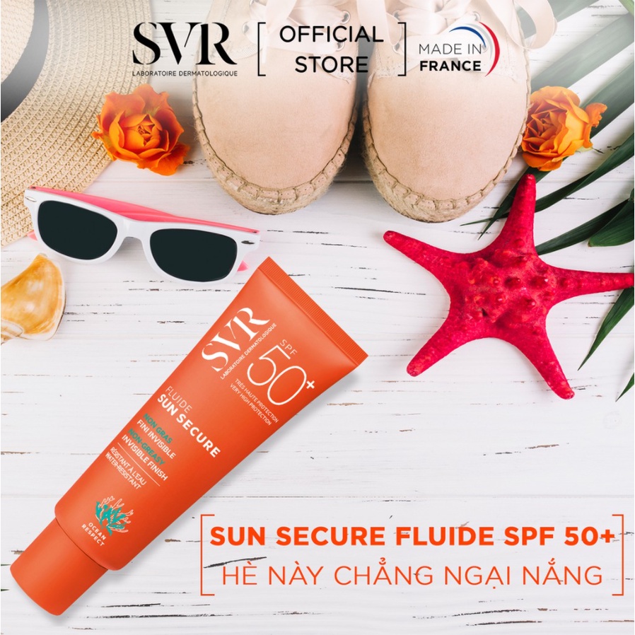 SVR Kem chống nắng SPF50 dạng lỏng, không nhờn dính SVR Sun Secure Fluide SPF50+ 50ml (Nhập khẩu chính hãng)