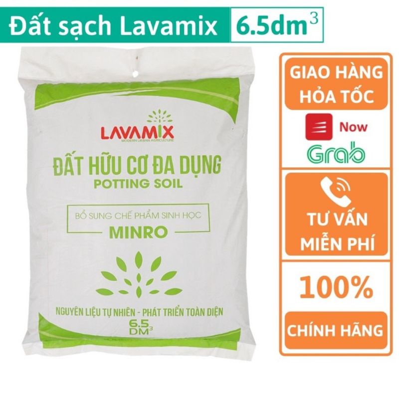 Đất sạch cao cấp giàu dinh dưỡng (6.5 dm3) trồng rau sạch , hoa kiểng, cây cảnh nội thất,cây ăn trái LAVAMIX