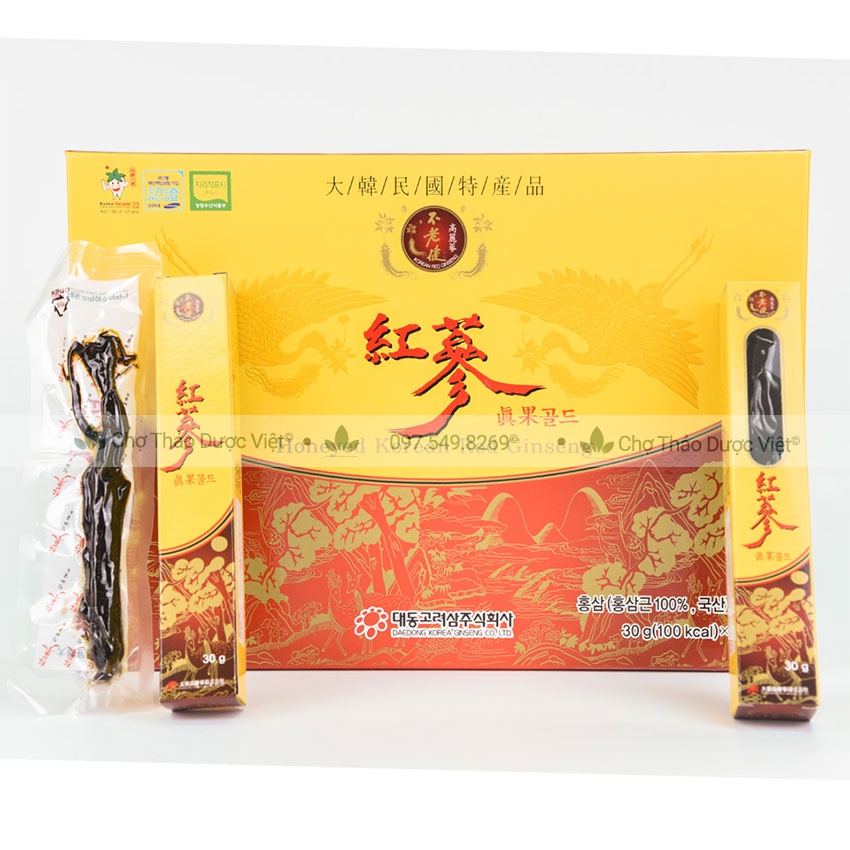 Hồng sâm củ tẩm mật ong Deadong hộp 10 củ - Chợ Thảo Dược Việt