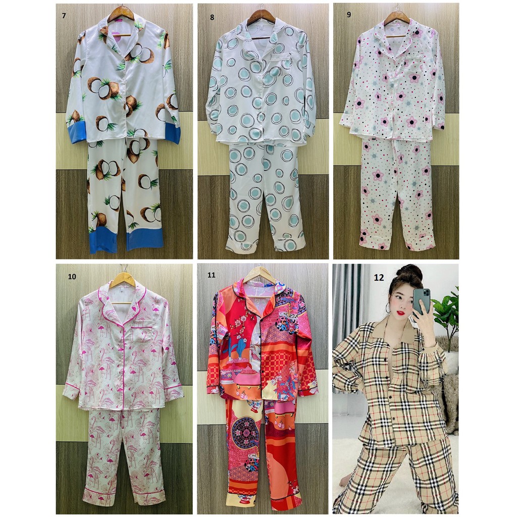Đồ Bộ Pijama Tay Dài Lụa (Phần 1)