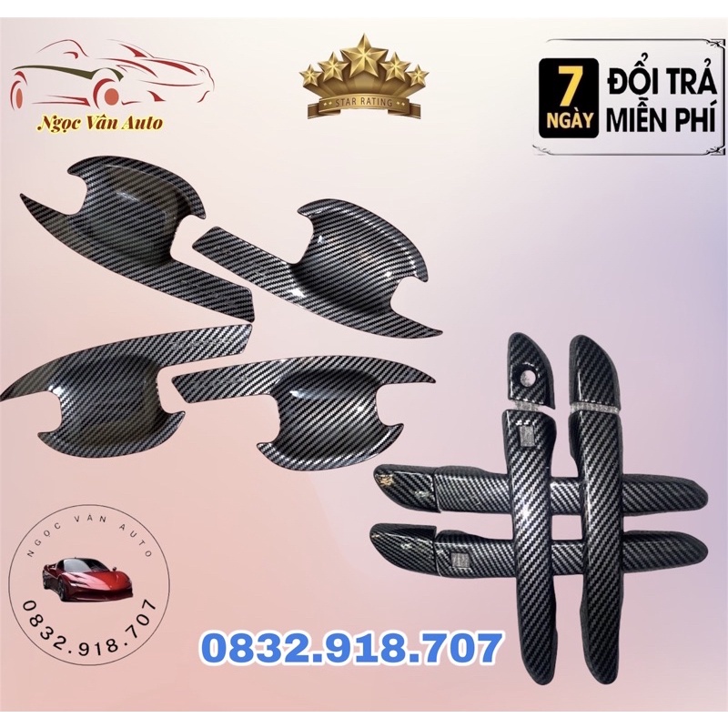 Ốp tay nắm, hõm cửa Hyundai Tucson 2016 - 2021 - vân carbon