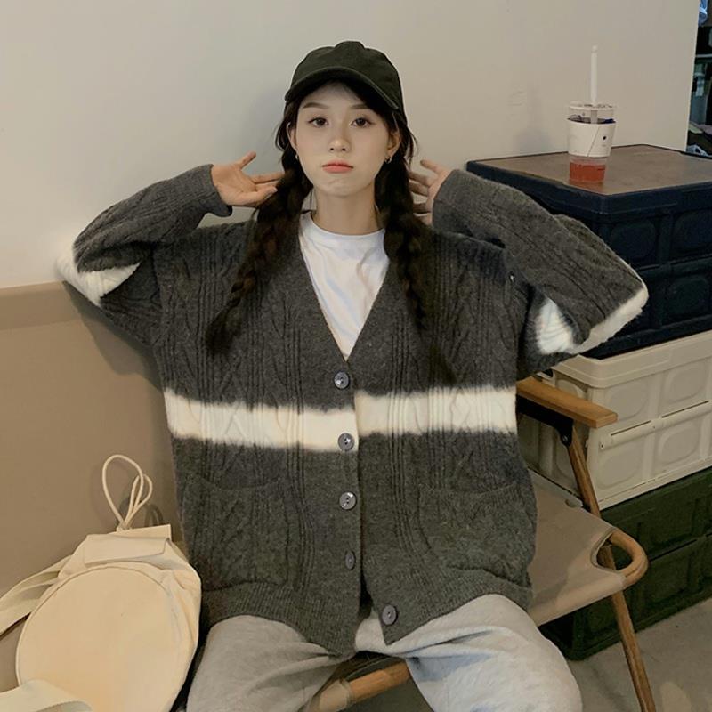 Áo khoác Cardigan cổ chữ V thời trang xuân thu cho nữ | BigBuy360 - bigbuy360.vn