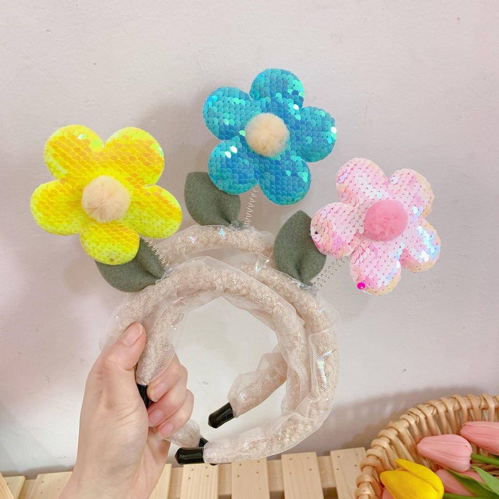 [HOT TIKTOK] Bờm tóc cute bông hoa gắn hoa lò xo lúc lắc nhún nhảy đáng yêu 6 mẫu hoa xinh xắn