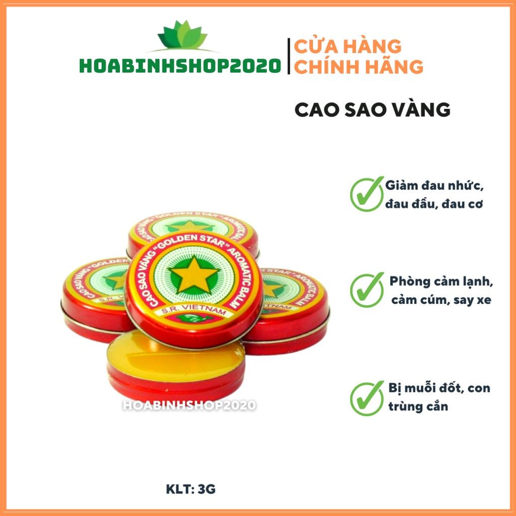 [CHÍNH HÃNG] Cao Sao Vàng Việt Nam - GIẢM ĐAU ĐẦU, ĐAU BỤNG, NHỨC MỎI