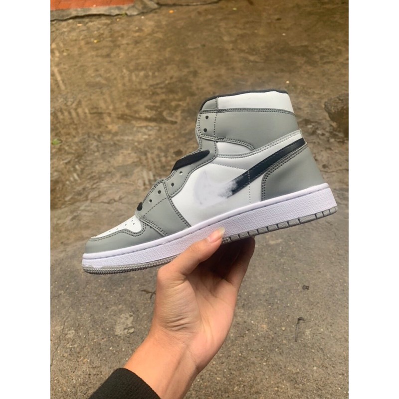 Giày thể thao A.I.R JO.R.Đ.ẦN 1 Xám trắng cổ cao siêu đẹp cho nam và nữ | BigBuy360 - bigbuy360.vn