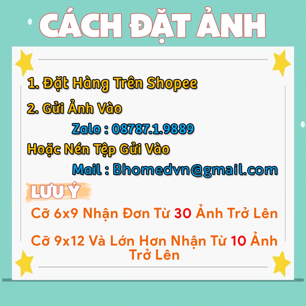 In ảnh 5x7 , 4x6 , 2.5x3.5 theo yêu cầu ép plastic giá rẻ