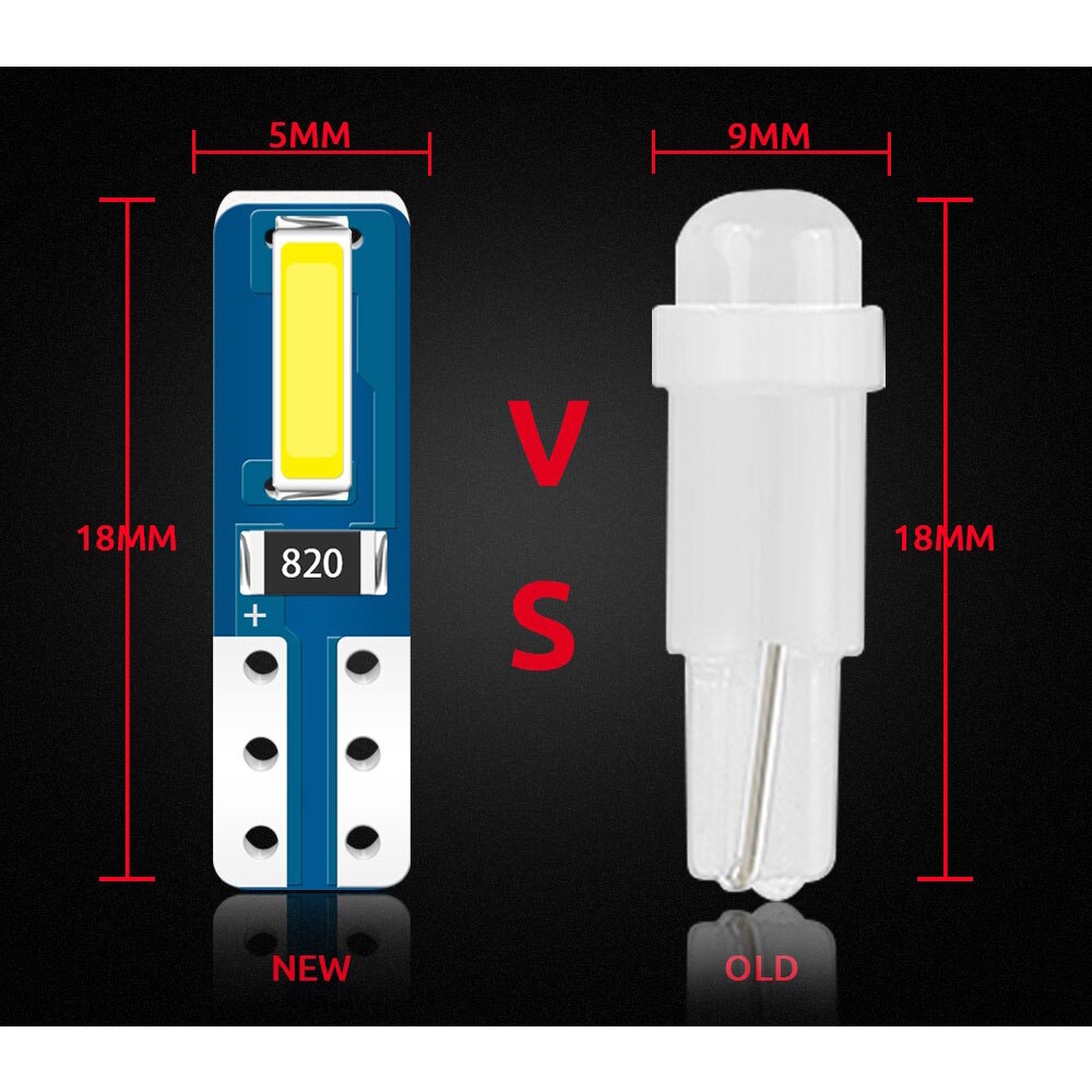 Bộ 10 Đèn LED T5 W3W W1.2W CSP LED 2SMD Siêu Sáng Chuyên Dụng Cho Bảng Điều Khiển Xe Hơi