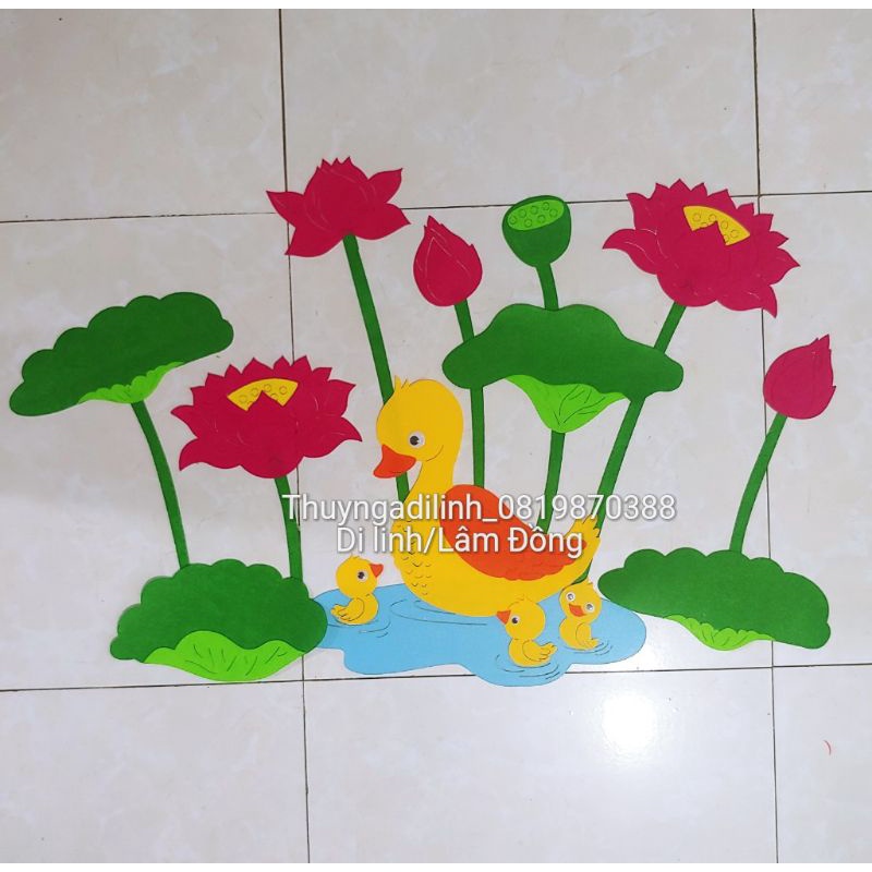 Góc cắm cờ nêu gương bé ngoan vải nỉ mầm non