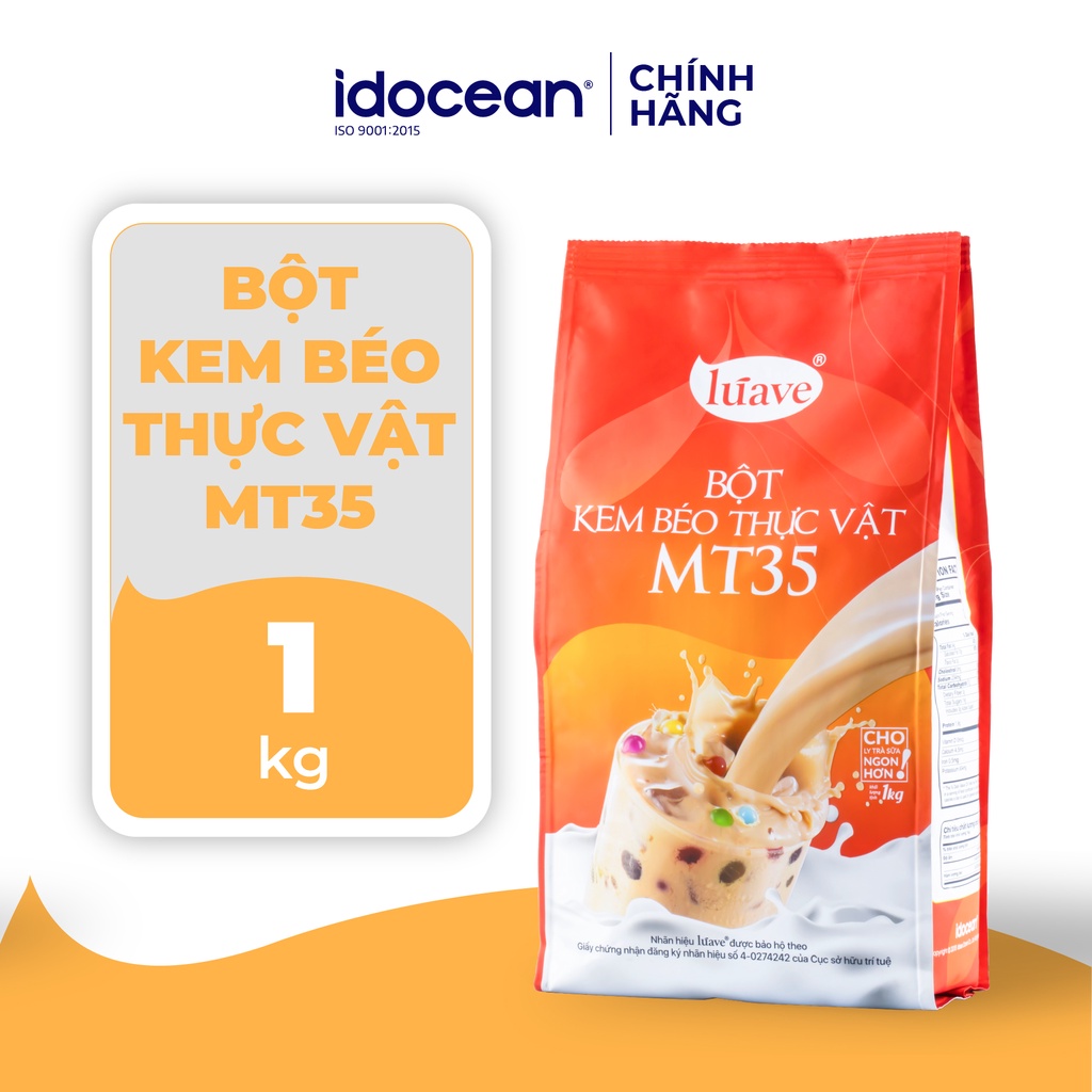 Bột MT35 Kem Béo Thực Vật LÚAVE 1kg (Bột Kem Béo Pha Trà Sữa, Ngậy Béo, Thanh Nhẹ, Thơm Trà, Phù Hợp Nhiều Loại Trà)