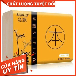 [FS] 1 gói 300 tờ giấy ăn Gấu trúc Sipiao siêu dai mềm mịn không tẩy trắng an toàn thumbnail