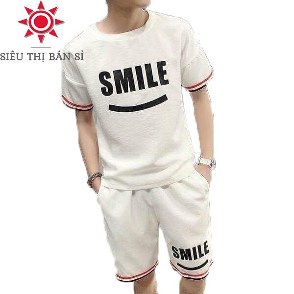 Bộ quần áo thun thể thao nam nữ smile | BigBuy360 - bigbuy360.vn