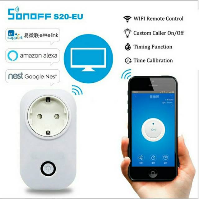 Ổ Cắm Thông Minh Sonoff S20 Eu Kết Nối Wifi