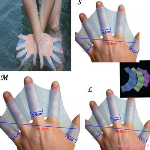 Bộ 2 màng vịt đeo tay bằng silicone hỗ trợ bơi lội cao cấp