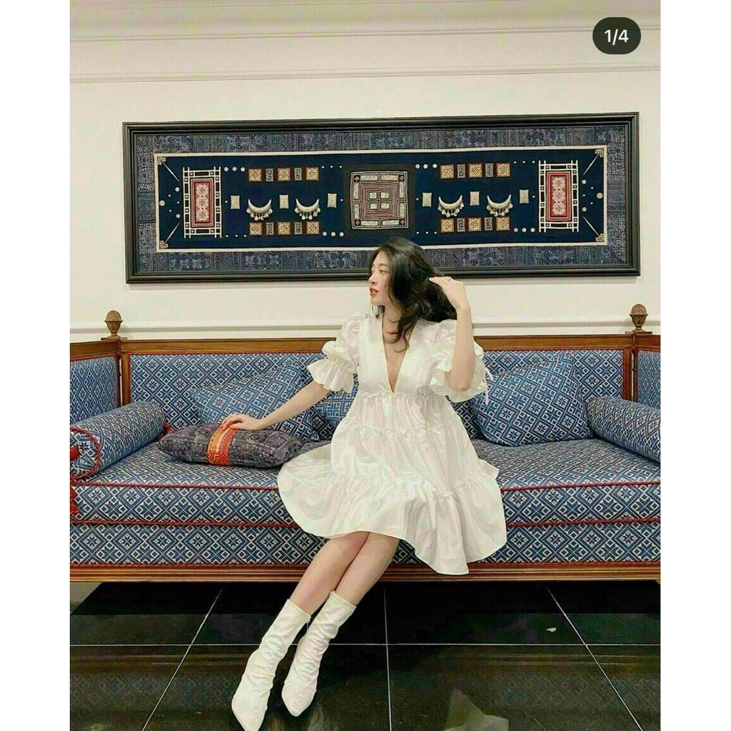 ĐẦM BABY DOLL TRẮNG TAY DÀI CỔ V CHO CÁC TÌNH YÊU THÍCH THOẢI MÁI MÀ TRẺ TRUNG ĐÂY NHA.HACK TUỔI LẮM LUÔN Ý :)