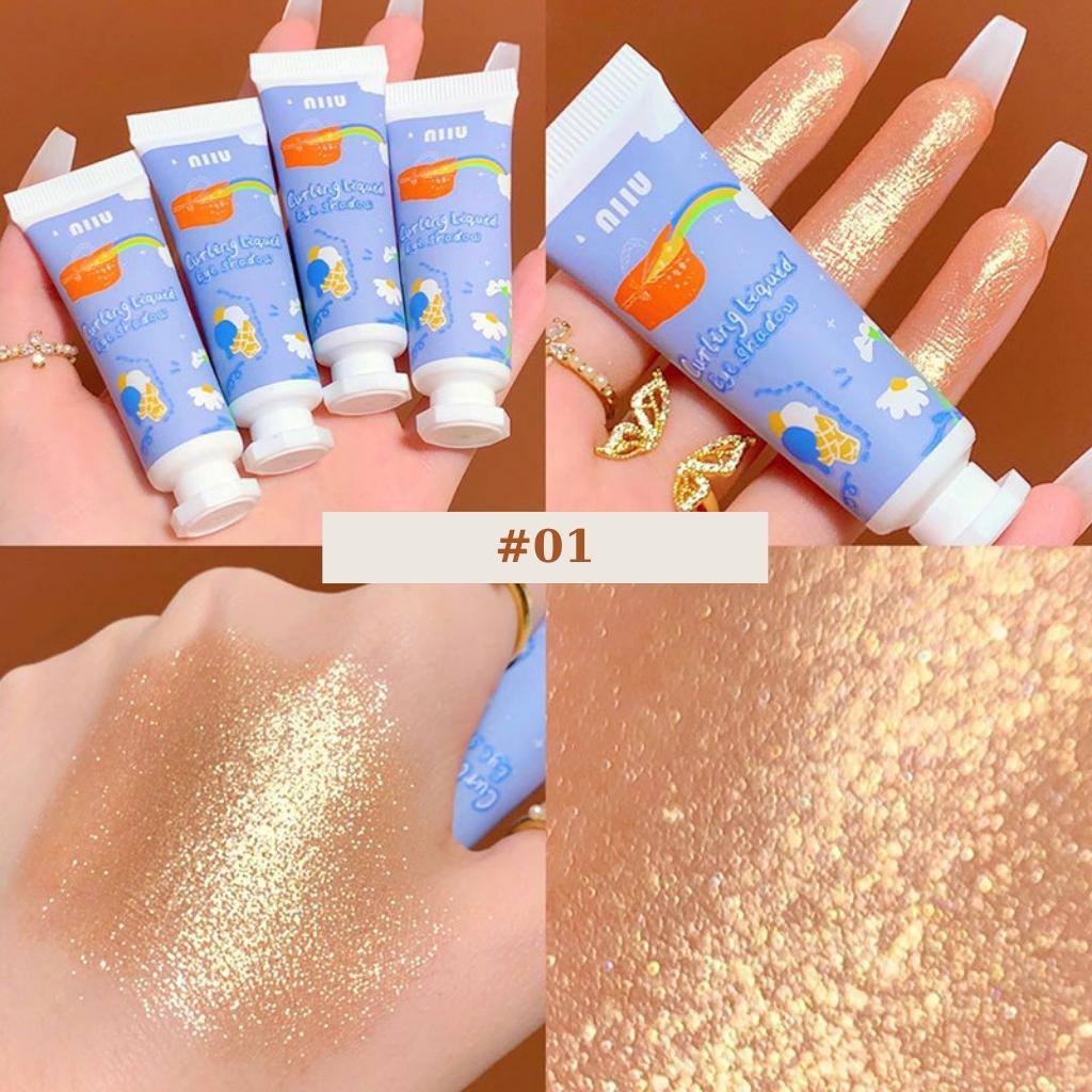 Nhũ mắt NIIU trang điểm bắt sáng hạt mịn lấp lánh dạng tuýp 39g - nhũ trang điểm nội địa trung jint