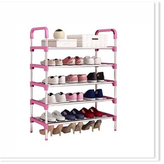 Kệ giày 5 tầng để giày dép lắp ghép thông minh bằng nhựa và inox