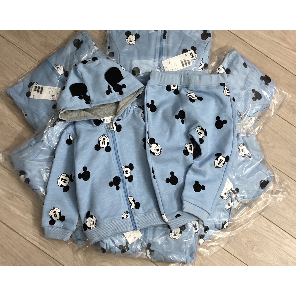 Bộ dài tay bé gái - Bộ khoác nỉ Mickey HM cho bé trai bé gái size 1-6t