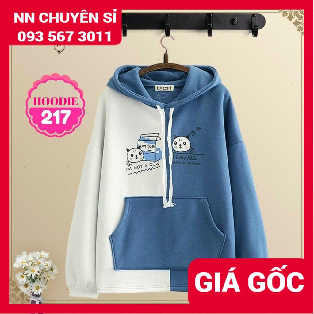 Áo hoodie nữ chất nỉ mềm mịn in hình hoạt hình in chữ dễ thương AHD Áo nỉ chui hoodie nam nữ Unisex