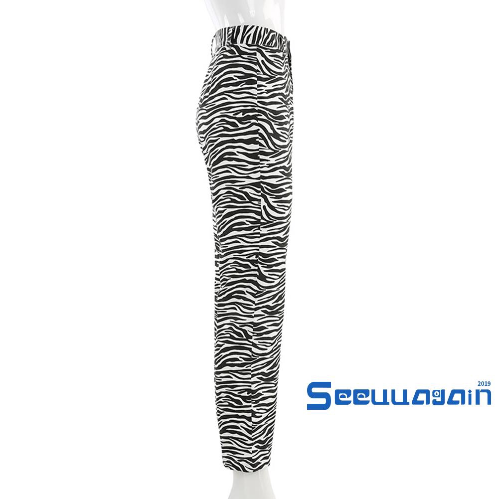 Quần Dài Họa Tiết Sọc Ngựa Vằn Thời Trang Cho Nữ | BigBuy360 - bigbuy360.vn