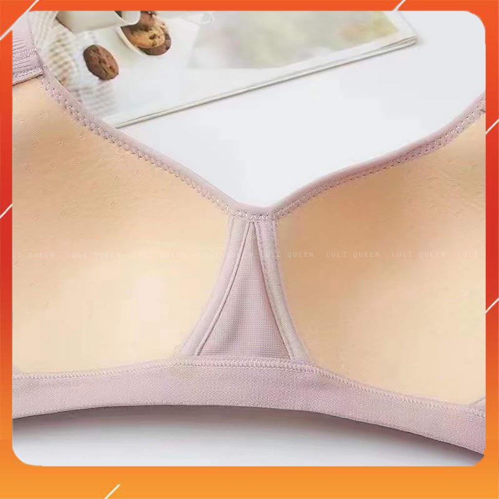 Áo lót nữ su đúc không gọng nâng ngực cup chéo đệm mút mỏng quai lưới thoáng khí S4241