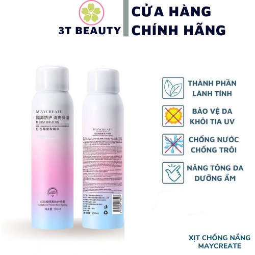 Xịt chống nắng nâng tone make up maycreate nội địa Trung PVN3700