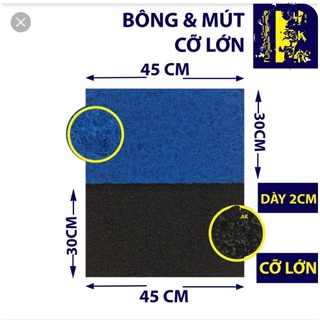 Bông lọc hồ cá. Bông mút xanh đen lọc bể cá
