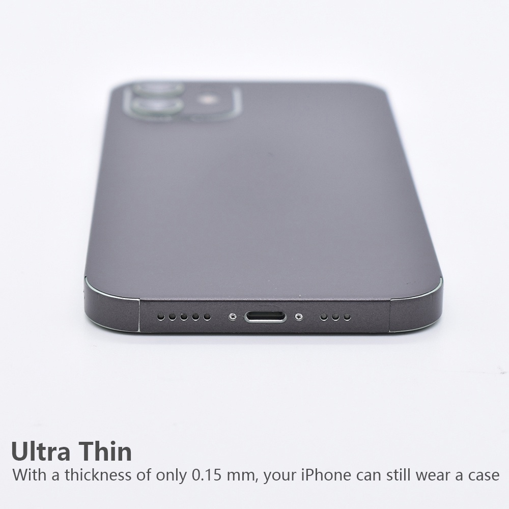 Miếng Dán Màu Xám Chống Trầy Xước Cho iPhone 6 6s 7 8 Plus X Xs XR 11 12 13 14 Pro Max Mini
