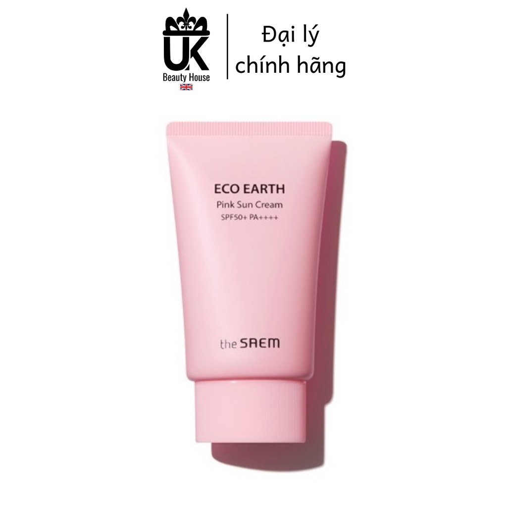 Kem chống nắng giúp da sáng hồng tự nhiên The Saem Eco Earth Power Pink Sun Cream SPF50+/PA++++ 50ML | BigBuy360 - bigbuy360.vn