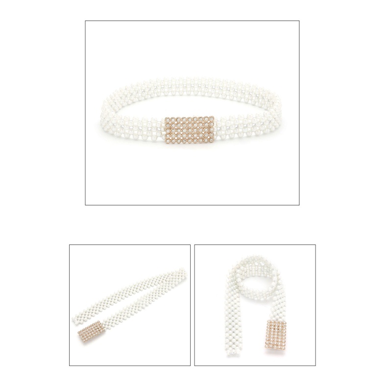 Thắt Lưng Đính Hạt Ngọc Trai Phong Cách Retro Cho Nữ