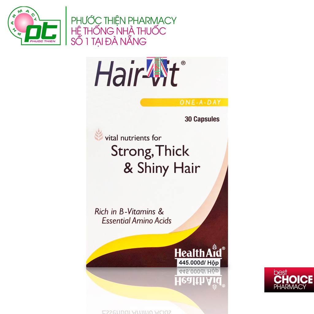 Viên Uống Giảm Rụng Tóc, Kích Thích Mọc Tóc HealthAid Hair Vit 30 Viên