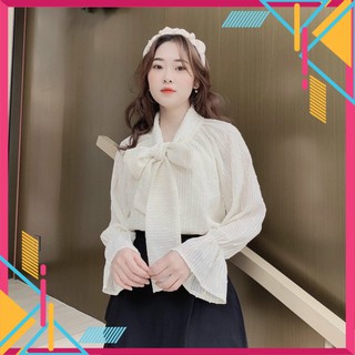 Sơ mi cổ nơ 2 lớp, Áo sơ mi nữ