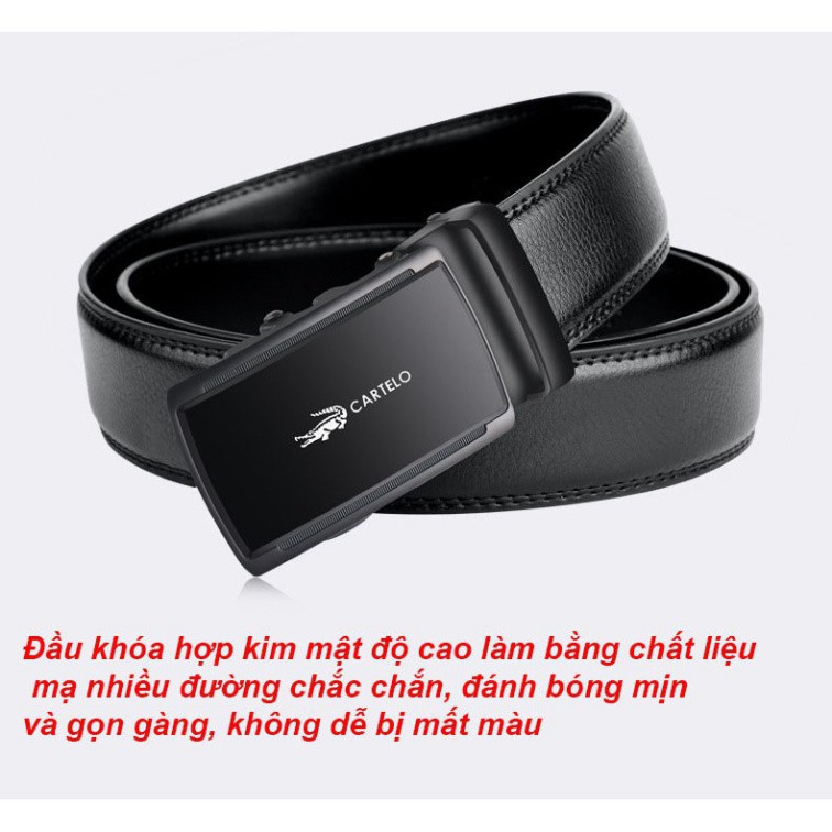 HOT-HOT-HOT Thắt Lưng Nam ⚜️FREESHIP⚜️ Thắt Lưng Nam Da Cao Cấp CARTELO 5E hàng xịn full box GM