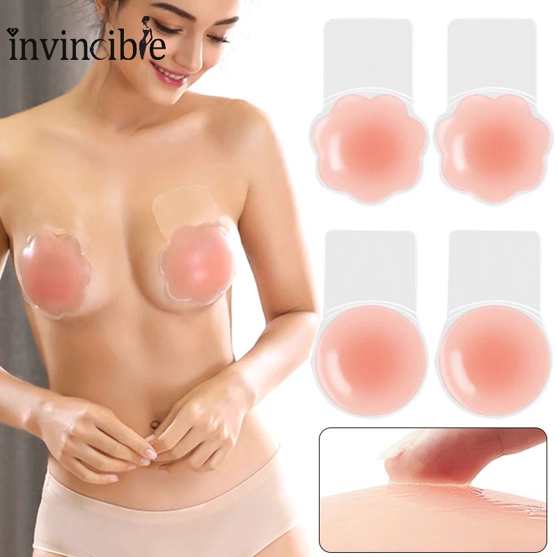 Miếng Dán Ngực Hình Tai Thỏ Bằng Silicone Tự Dính Tiện Dụng Cho Nữ