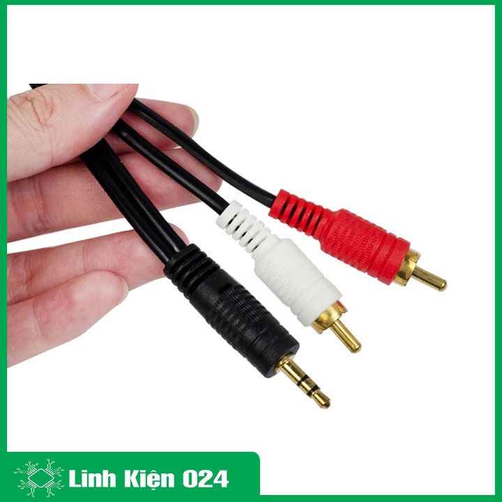 Dây loa AV DL-423 chiều dài 1.5 mét 1 đầu jack audio 3.5mm 2 đầu ra jack hoa sen