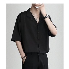Áo Sơ Mi Ngắn Tay Unisex vải lụa cao cấp BASIC OUTFIT Không Nhăn Mặc Thoáng Mát Phong Cách Hàn Quốc