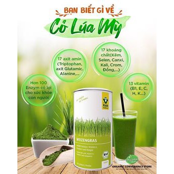 BỘT CỎ LÚA MỲ HỮU CƠ RAAB VITALFOOD - 140g