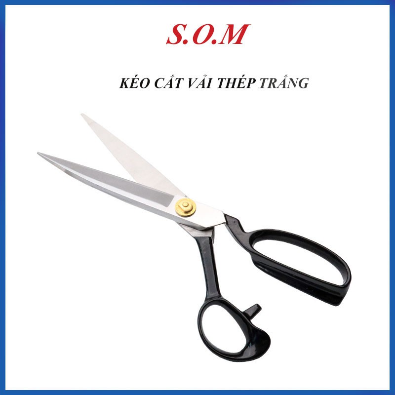 Kéo cắt vải thép trắng cao cấp sắc bén không rỉ (dùng cho thơ may thiết kế thời trang) kéo cắt da