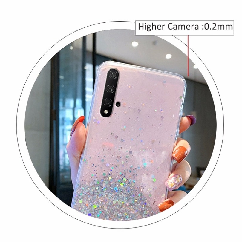 Case Samsung A71 A51 A50S A40S A30S A20S A10S A70 A60 M30 M40 A50 A40 A30 A20 A10 M10 Shine Star Glitter Bling Sequins Transparent Silicone cover Casing